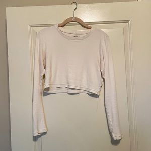 Madewell Ribbed Cropped Long Sleeve Tee | Size M